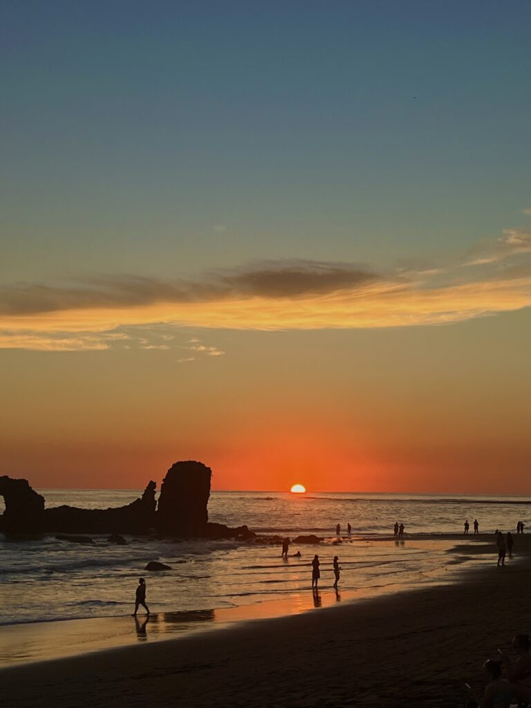 Sunset in El Tunco in El Salvador travel itinerary